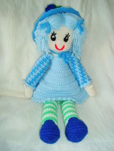 Crochet Doll girl Handmade Usa plush hand knit Folk Craft - £23.48 GBP