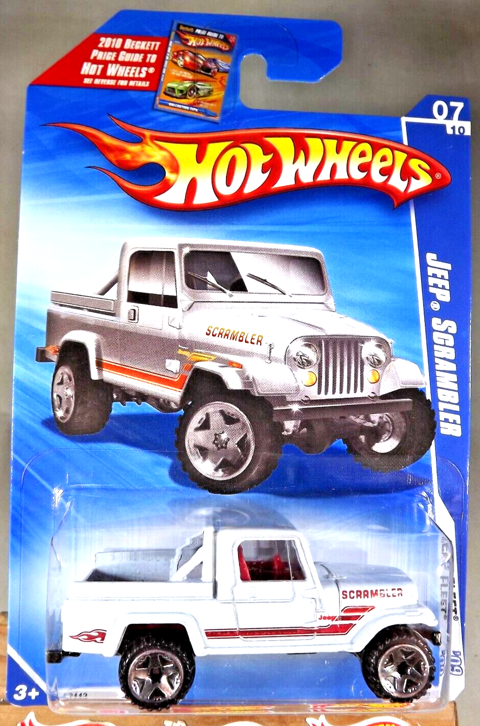 2009 Hot Wheels #123 Heat Fleet 7/10 JEEP SCRAMBLER White w/Chrome ORUT5 Spokes