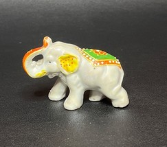 Iridescent Silvery Gray Ceramic Indian Elephant Vintage Figurine Trunk Up - $222.99 MXN