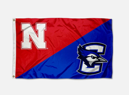 Nebraska vs. creighton house divided 3x5 flag banner thumb200