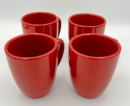 Set of 4 Corelle Coordinates Stoneware China Berry Red Coffee Mugs Cups ... - $24.97