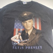 Vtg Elvis Presley Young ARMY photos Shirt AAA Men Sz XL 2002 Black EP25 ... - £21.79 GBP