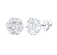 Sterling Silver 1/20ct Round Diamond Stud Earrings - £185.65 GBP