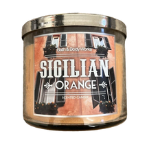 BATH &amp; BODY WORKS Sicilian Orange Large 3-Wick Candle 14.5 oz Rare Disco... - $38.75