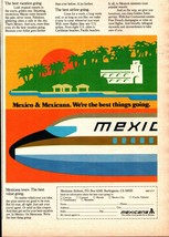 1977 MEXICANA Airline Pop Art Beach Hacienda Landscape VINTAGE PRINT AD b2 - £20.02 GBP