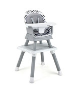 6-in-1 Convertible Baby High Chair with Adjustable Removable Tray-Gray a... - $141.17