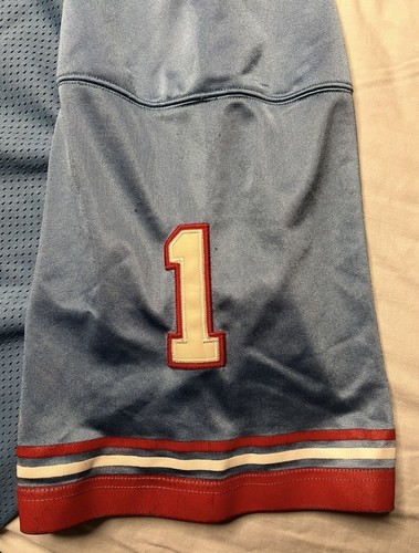 Vintage Houston Oilers Warren Moon Football Jersey Faded Tag Blue #1 NFL Footbal Item image 13