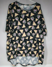New Lularoe Irma Tunic Black With Yellow &amp; Pink Triangles &amp; Minnie Mouse 2XL - £12.18 GBP