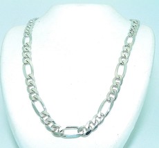 FIGARO 19 INCH LONG NECKLACE REAL SOLID .925 STERLING SILVER 22.9 g - £92.26 GBP