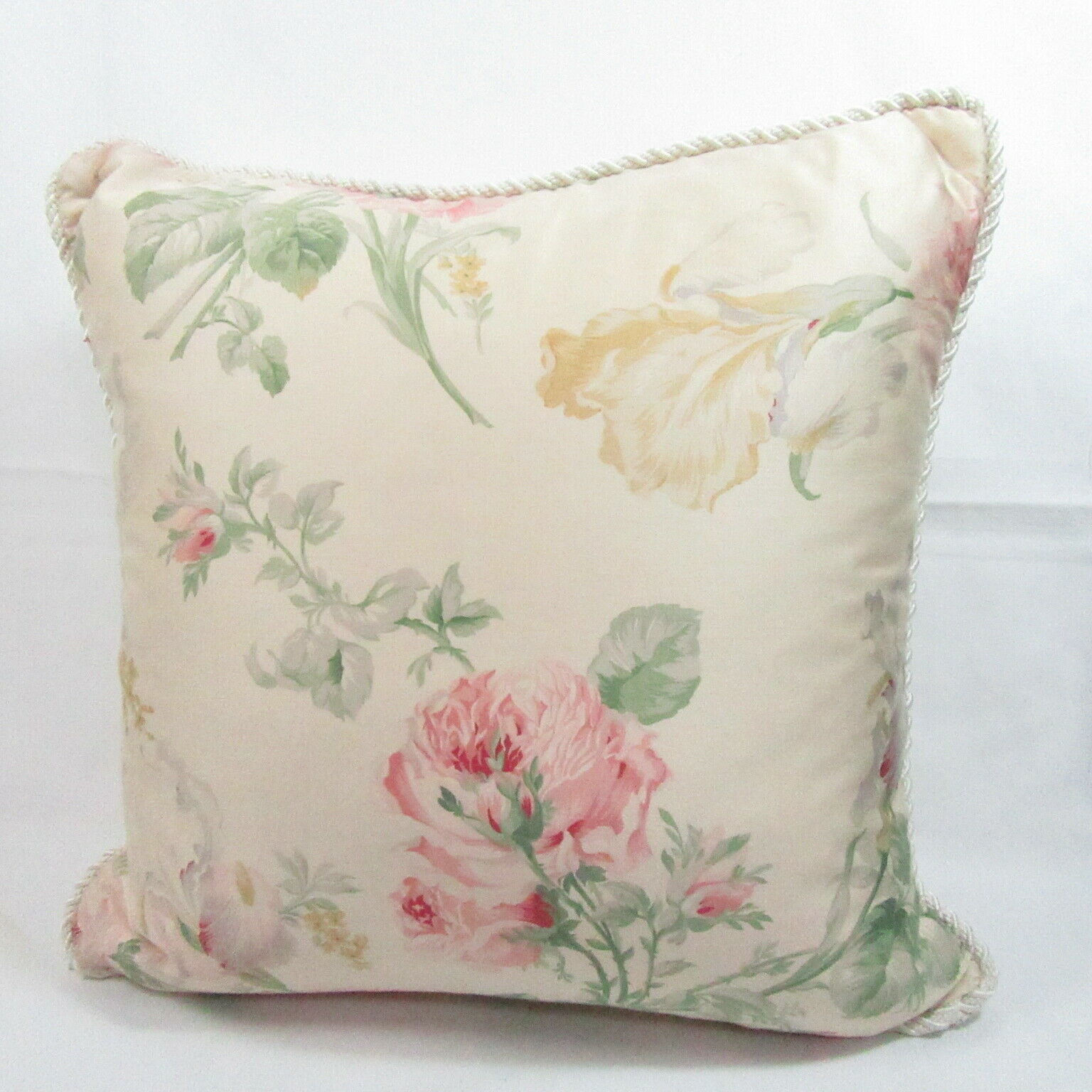 Ralph Lauren Therese Floral Pink Multi 16-inch Square Decorative Pillow - £38.54 GBP