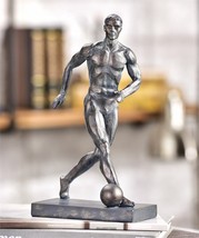 Soccer Player Figurine Statue 11.4" High Gray Poly Resin Trophy Athlete Stride image 2