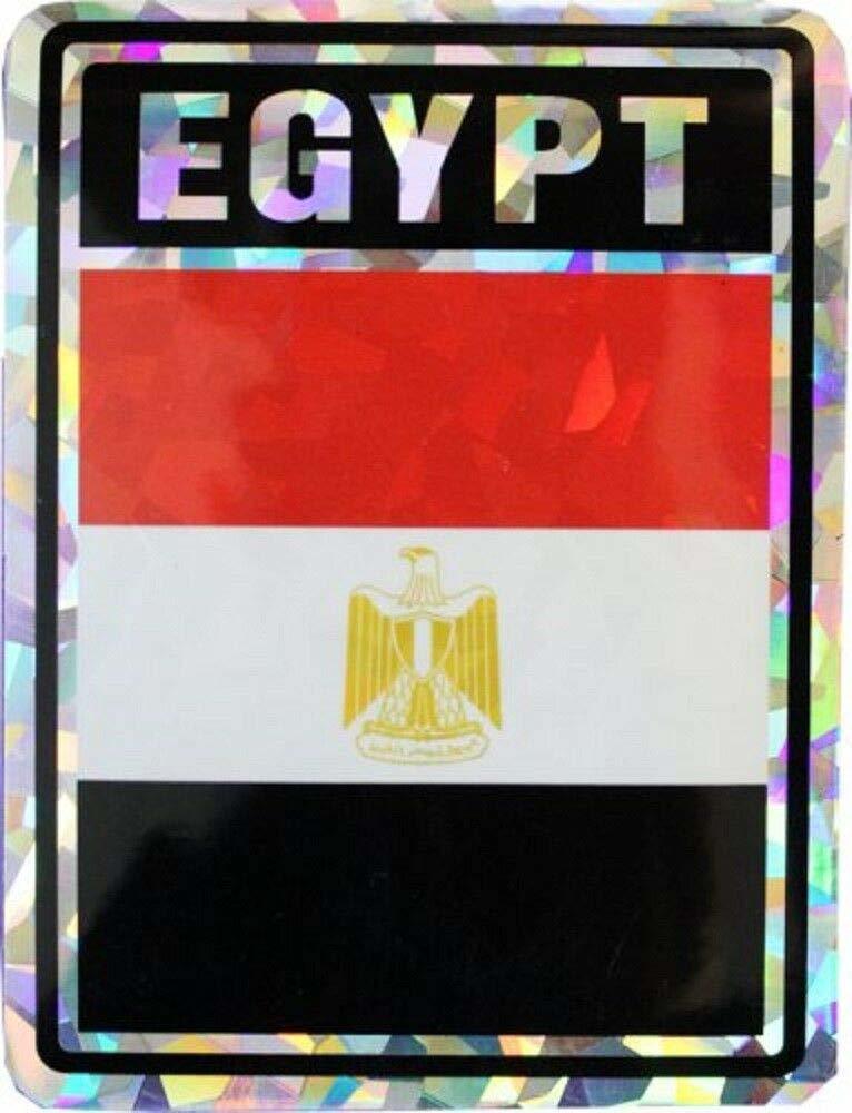 Egypt Country Flag Reflective Decal Bumper Sticker - $2.88
