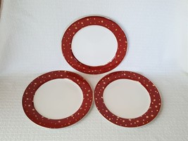 Sakura GALAXY RED Dinner Plates (3) with Gold Stars - £23.73 GBP