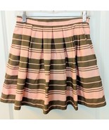 Jack by BB Dakota Pink &amp; Olive Green Striped Skirt Size 4 - £4.66 GBP