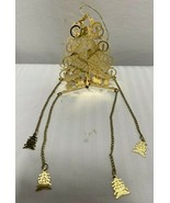 Vintage Gold Metal Christmas Tree Ornament - £7.95 GBP