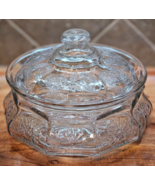 VTG CLEAR GLASS FLOWER PATTERN 8 1/2&quot; OCTOGON SHAPED SERVING DISH W/LID - $432.59 MXN