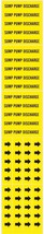 Sump Pump Discharge Pipe Markers Adhesive Yellow Stickers &amp; Arrows Brady 7280-3C - £13.92 GBP