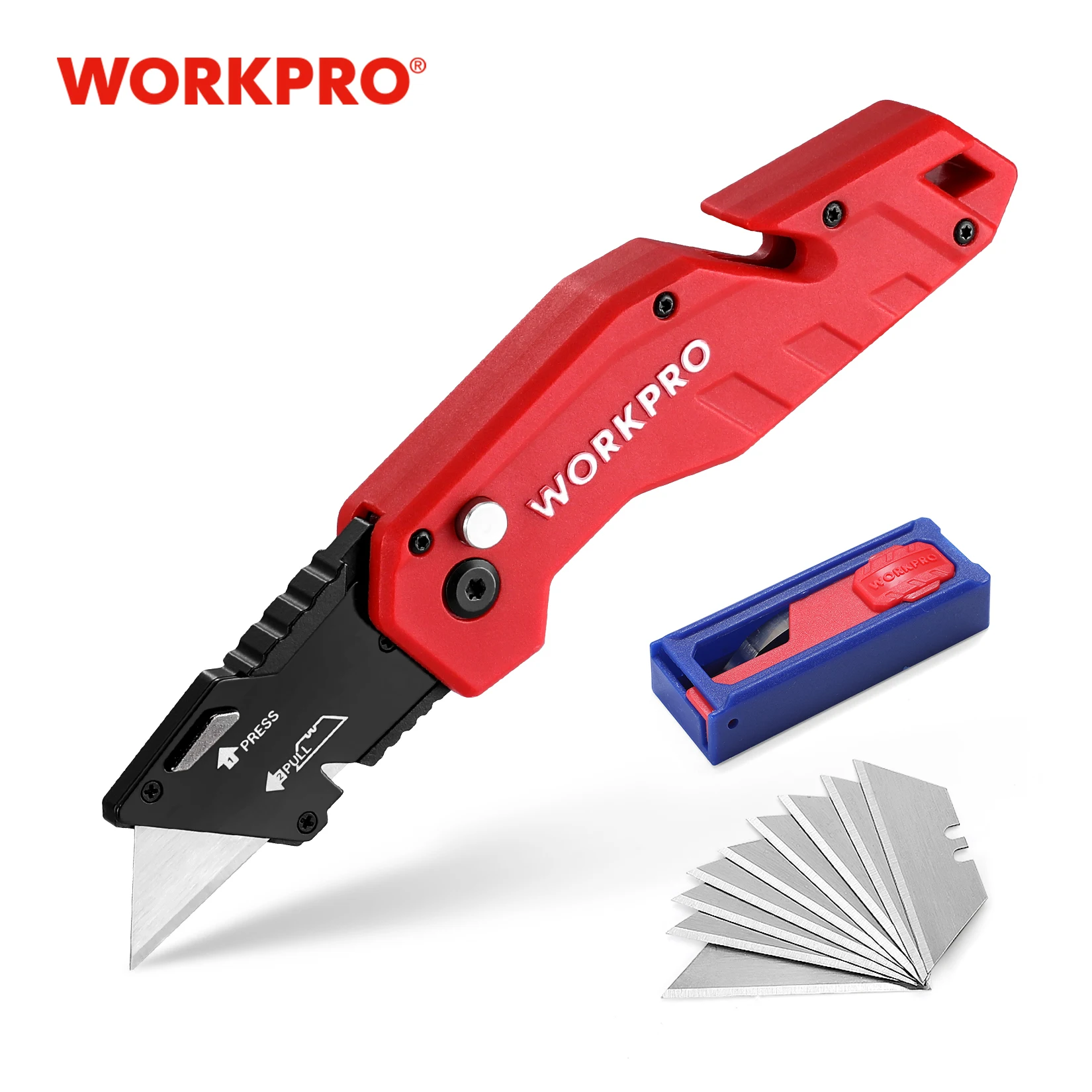 WORKPRO Folding  Electrician Utility  for Pipe Cable Cutter Knives with 5 pcs Bl - £218.88 GBP
