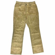 80s VTG Liz Claiborne Womens Jeans Distressed Flocked Tan 10 100% Cotton... - $57.02