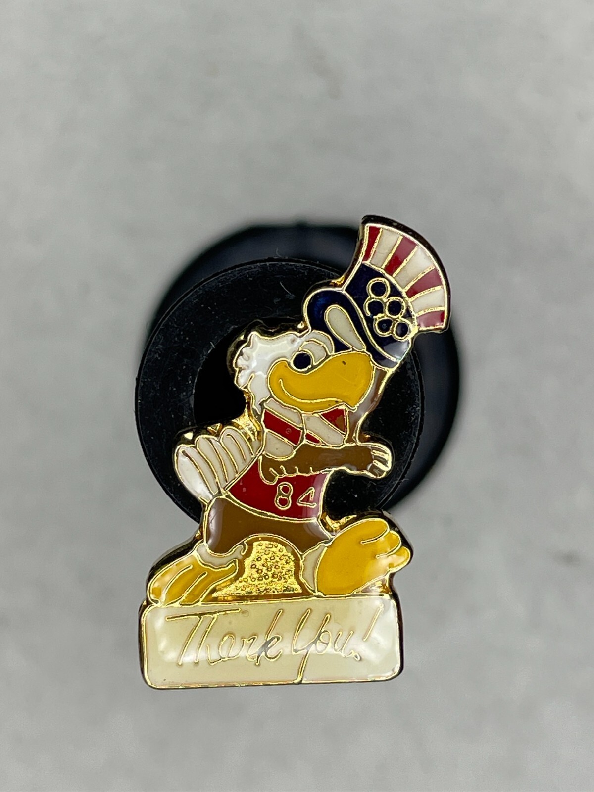 Olympic Summer Games Lapel Pin Los Angeles 1984 Sam Eagle Thank You - $14.85