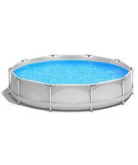 Round Above Ground Swimming Pool With Pool Cover-Gray - Color: Gray - €286,58 EUR