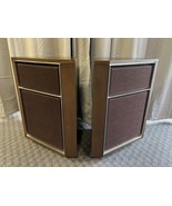 Vintage Speaker Pair mid century modern wood cabinet case floor 60s ge s... - £157.31 GBP