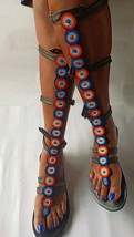 Modern women Handmade Elegant maasai beaded gladiator sandals   - $50.00