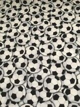 Timeless Treasures Go Team Soccer Balls - 100% Cotton Fabric 1/2yd - £3.62 GBP
