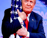 DONALD TRUMP LOVING THE AMERICAN FLAG PUBLICITY PHOTO PRINT 8X10 - £5.75 GBP