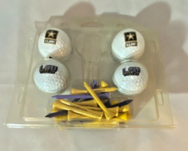 US Army &amp; LSU Set of 4 Golf Balls - US Army &amp; LSU Logos + Yellow &amp; Purpl... - $13.13