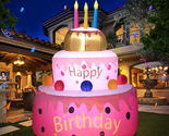 Large Inflatables Birthday Cake Outdoor Decorations with Candles 5.5FT, ... - $80.42