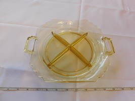 Amber Glass Divided Relish celery dish Party Serving Tray Vintage Pre-owned - £16.45 GBP
