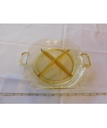 Amber Glass Divided Relish celery dish Party Serving Tray Vintage Pre-owned - £16.18 GBP