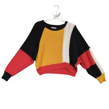 Sincerely Jules Women&#39;s M Colorblock Boxy Crop Cable Knit Sweater Retro ... - $25.00
