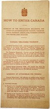 1930 How To Enter Canada Pamphlet Brochure Regulations Tourism Ottawa F15 - $375.23 MXN