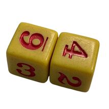 Vintage Yellow Dice With Red Numbers - $5.76
