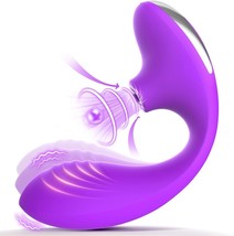 Adult Sex Toys Vibrator Dildo,3 in 1 C-Shaped Adjustable Sex Toy Suckin (Purple) - £18.84 GBP