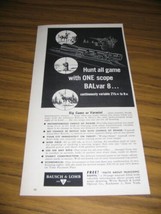 1959 Print Ad Bausch &amp; Lomb BALvar Rifle Scopes for Hunting Rochester,NY - £8.39 GBP