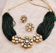 VeroniQ Trends-Indian Emerald Choker Necklace in Kundan/Polki,Diamond,Earrings - £55.31 GBP