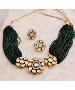 VeroniQ Trends-Indian Emerald Choker Necklace in Kundan/Polki,Diamond,Ea... - $97.11 CAD