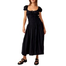 New Free People Feeling Bonita Strappy Midi Dress $108 LARGE Black Free-est - £59.43 GBP