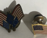 Lot Of 2 American Flag Small Pins - $6.92
