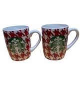 2 Starbucks Holiday Red White Green Christmas 2017 Ceramic Mugs 8oz - $19.79