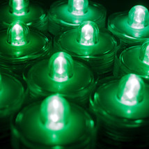 Submersible Waterproof Battery LED Tea Light ~ Wedding Decoration~Green~... - $36.99