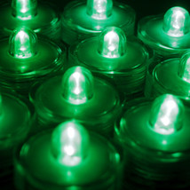 Submersible Waterproof Battery LED Tea Light ~ Wedding Decoration~Green~... - $35.99