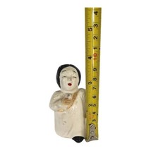 Vintage Chinese Girl Small Porcelain Figurine Decor White  - £3.97 GBP