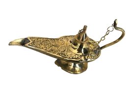 Terrapin Trading Brass Aladdin&#39;s Lamp Theatre Prop Akhand Jyot Diya Deepak puja  - £21.32 GBP