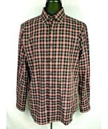 Club Room Mens Dress Shirt Size Large Black/Red Striped Long Sleeve Casu... - £13.54 GBP