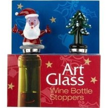 Santa &amp; Christmas Tree Wine Bottle Stoppers set of two - £20.04 GBP