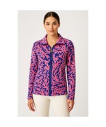 Lilly Pulitzer XS Full Zip Jacket Coral Reef Print Pink Purple Brass Pal... - $34.99